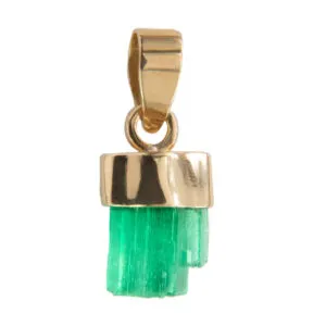 DIJE EN ORO DE 18K CON CANUTILLO DE ESMERALDA