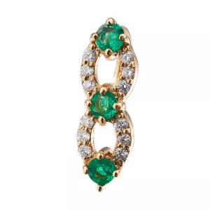 DIJE EN ORO DE 18K CON ESMERALDAS Y DIAMANTES