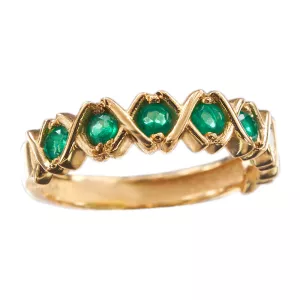 ANILLO EN ORO DE 18K CON ESMERALDAS