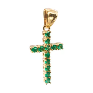 DIJE EN ORO DE 18K CON ESMERALDAS