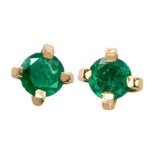 ARETES EN ORO DE 18K CON ESMERALDAS