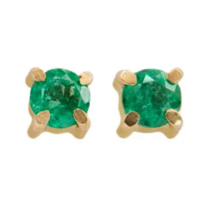 ARETES EN ORO DE 18K CON ESMERALDAS