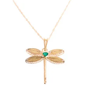 GARGANTILLA EN ORO DE 18K CON ESMERALDA