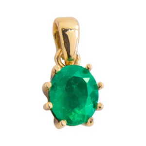 DIJE EN ORO DE 18K CON ESMERALDA