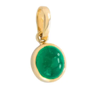 DIJE EN ORO DE 18K CON CABUJÓN DE ESMERALDA